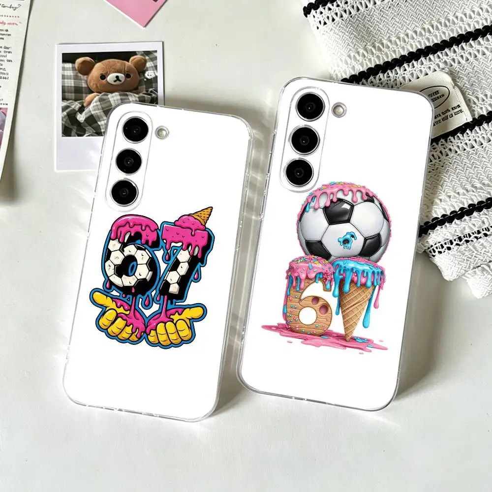 

Six Seven 6 7-Football Phone Case For SamsungA10,12,20,21S,30,31,40,50,51,52,70,71 Transparent Cover