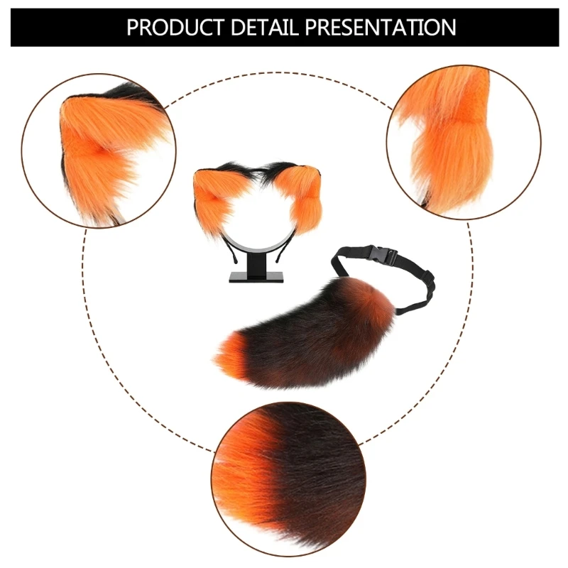 ملحقات Cosplay Halloween Cosplay Costume Animal Tail and Furry Ear Beadband for Women Girl Christmas Halloween Cosplay