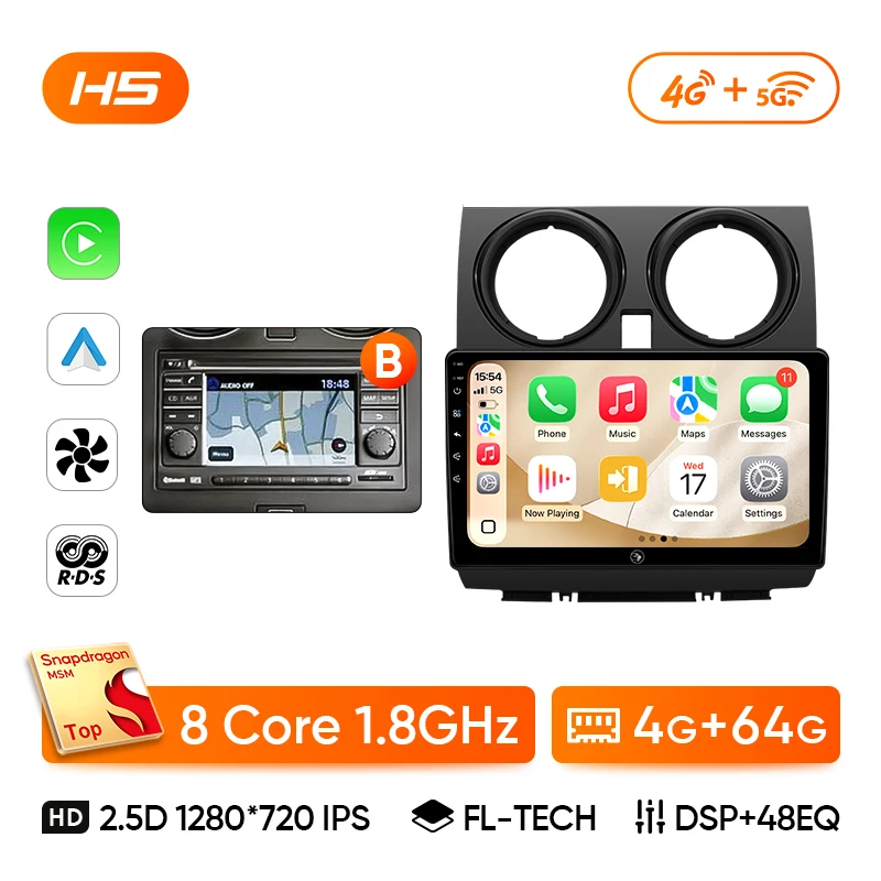 Ainavi Auto Multimedia Speler voor Nissan Qashqai J10 2005 2006 2008 2010 2012 2014 2015 Radio Draadloze CarPlay Android Auto 2Din
