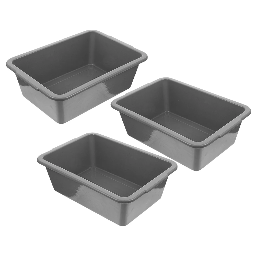 

3pcs Storage Baskets Plastic Rectangular Tubs Kitchen Garden Restaurant dish washing bins PP material stackable utility boxes