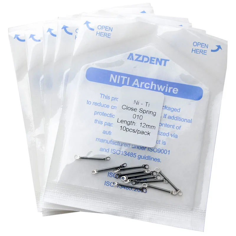 5 Packungen AZDENT Dental Kieferorthopädische Schließfederspule Niti Vorzähne Zahndrehmoment mit großem Zugring 0,008/0,010/0,12/0,014 – Detail 14