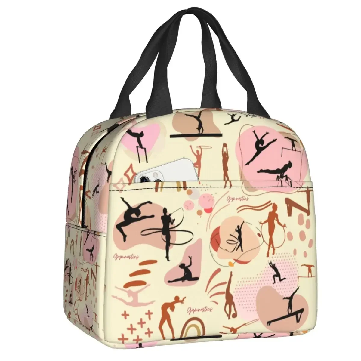 

Custom Dance Rhythmic Gymnastics Insulated Lunch Tote Bag for Women Resuable Thermal Cooler Food Lunch Box Kids School Children