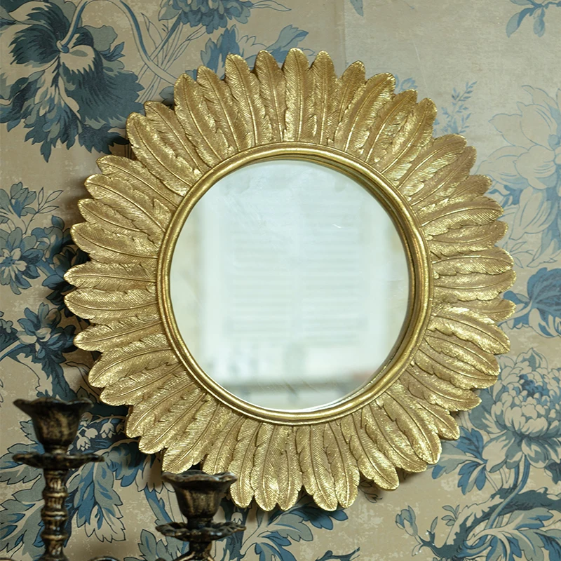 Dressing Vintage Decorative Mirrors Round Handicraft Flower Small Decorative Mirrors Luxury Princess Dekoracyjne Lustra Decor