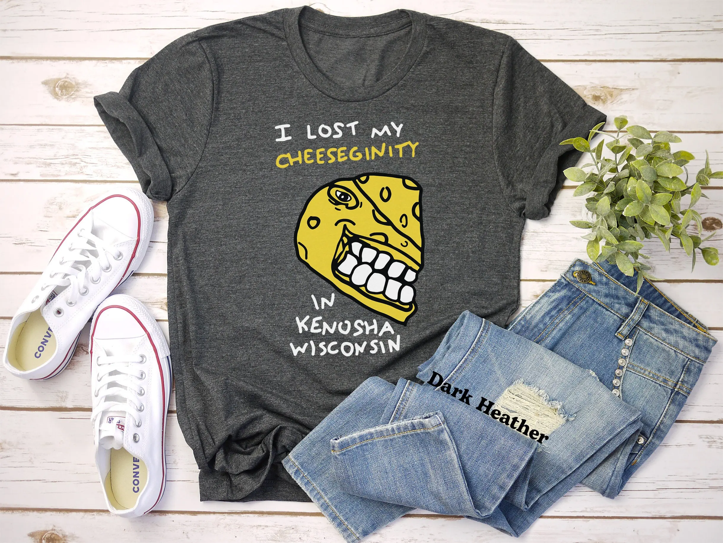 I Lost My Cheeseginity In Kenosha Wisconsin T Shirt Funny Meme Sarcastic Cartoon Ironic Gen Z Adult Y2K