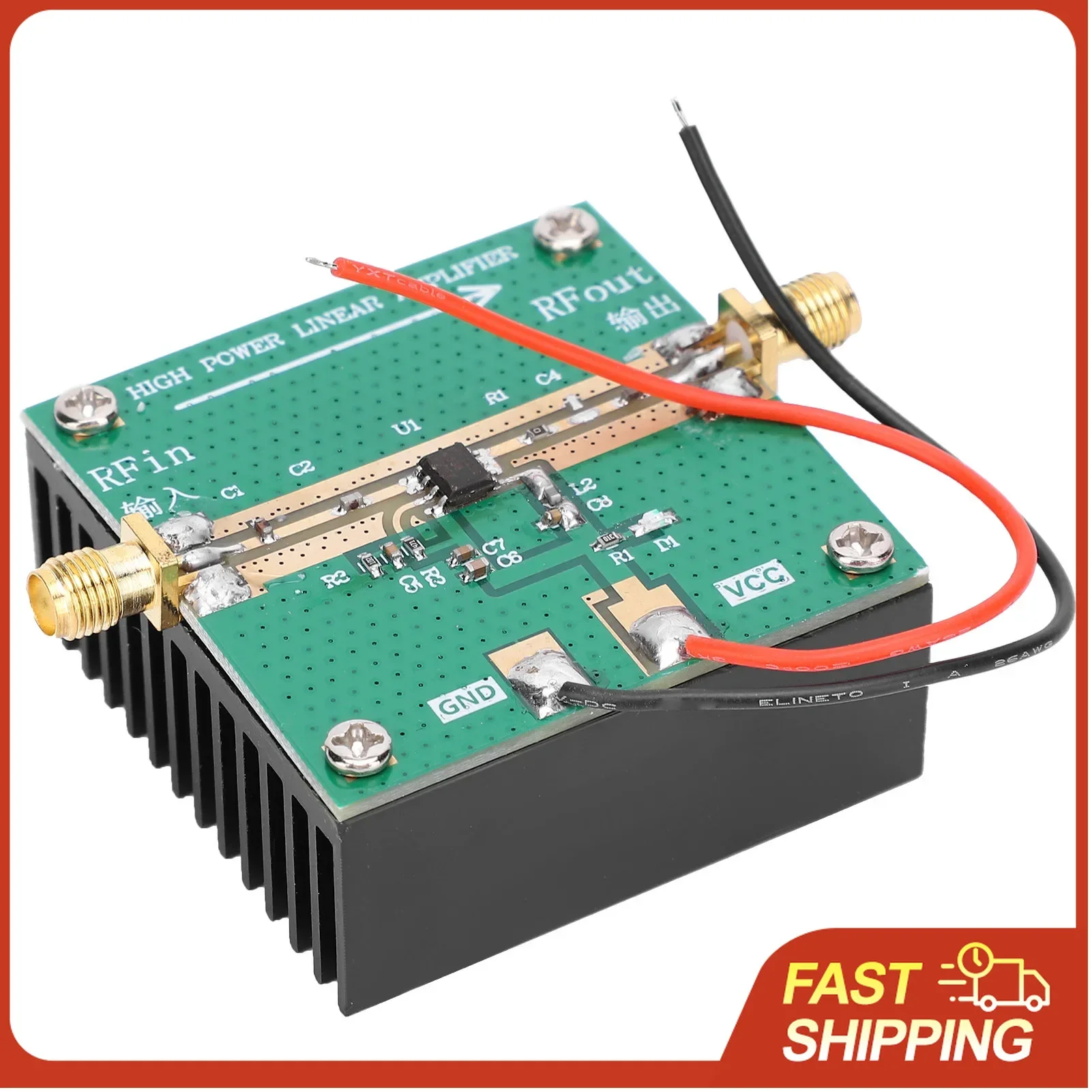 Verstärker 2,4 GHz HF-Verstärker Radio RF2126 HF-Leistungsverstärker 400-2700 MHz 2,4 GHz 1W Verstärker mit Kühlkörper HF-Leistungsverstärker