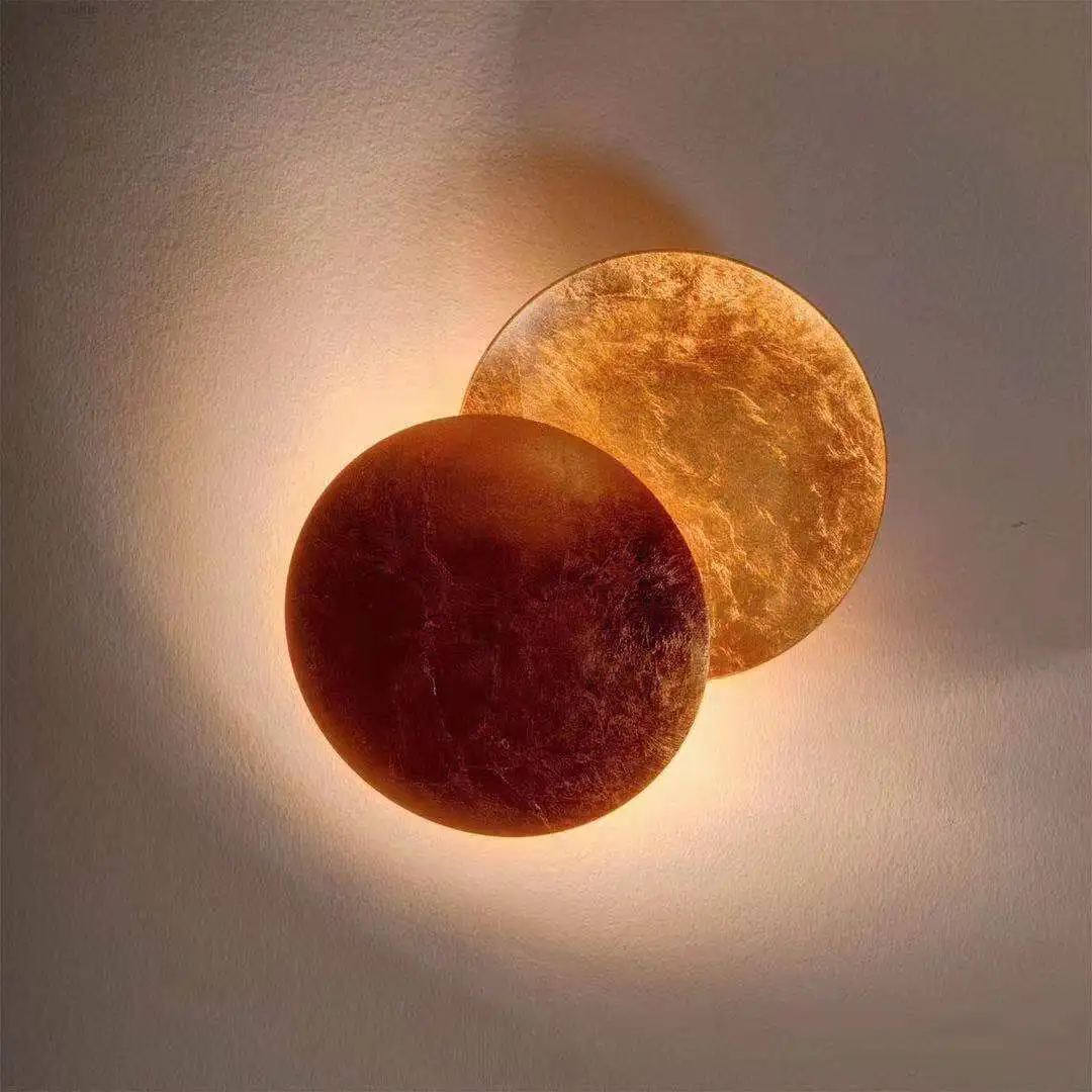 

360 Degree Rotating Gold Wall Lamp Eclipse Wall Lamp LED Bedroom Bed Living Room Fireplace Staircase Aisle Decorative Light