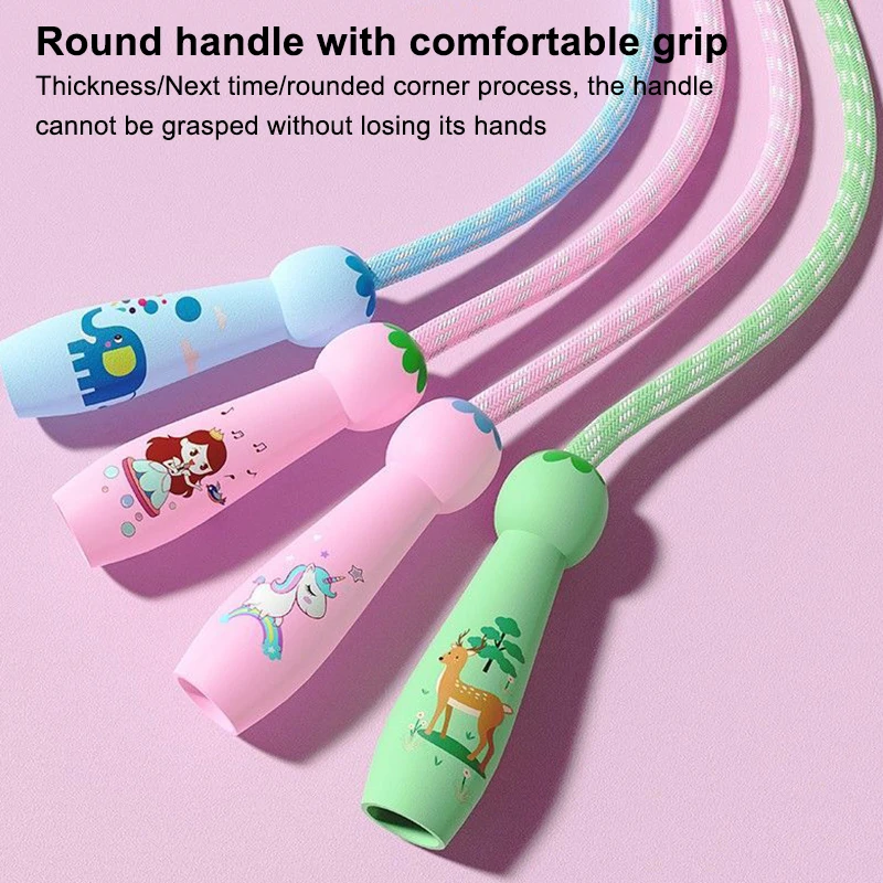 2.8 متر الكرتون التدريب القفز حبل ممارسة للأطفال الطفر الحبال القطن حبل قابل للتعديل الانتقال حبل الابتدائية #5