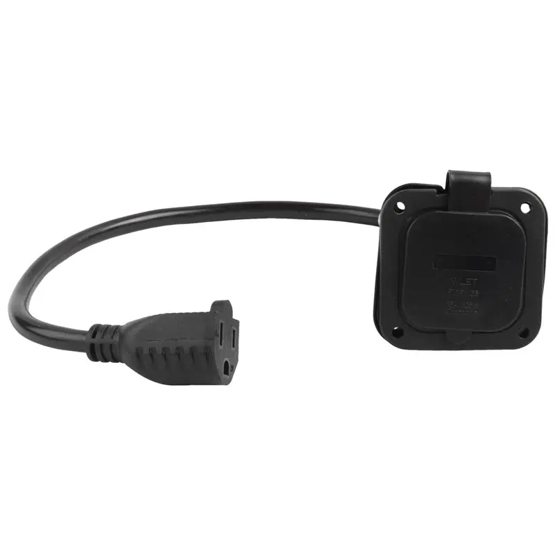 a26i-15-アンプ-ショアパワーインレット-フランジ付き-rv電源プラグ-nema-5-15p-125v-ac-電気コンセント-トレーラー、ボート、バン、物置用（米国仕様）