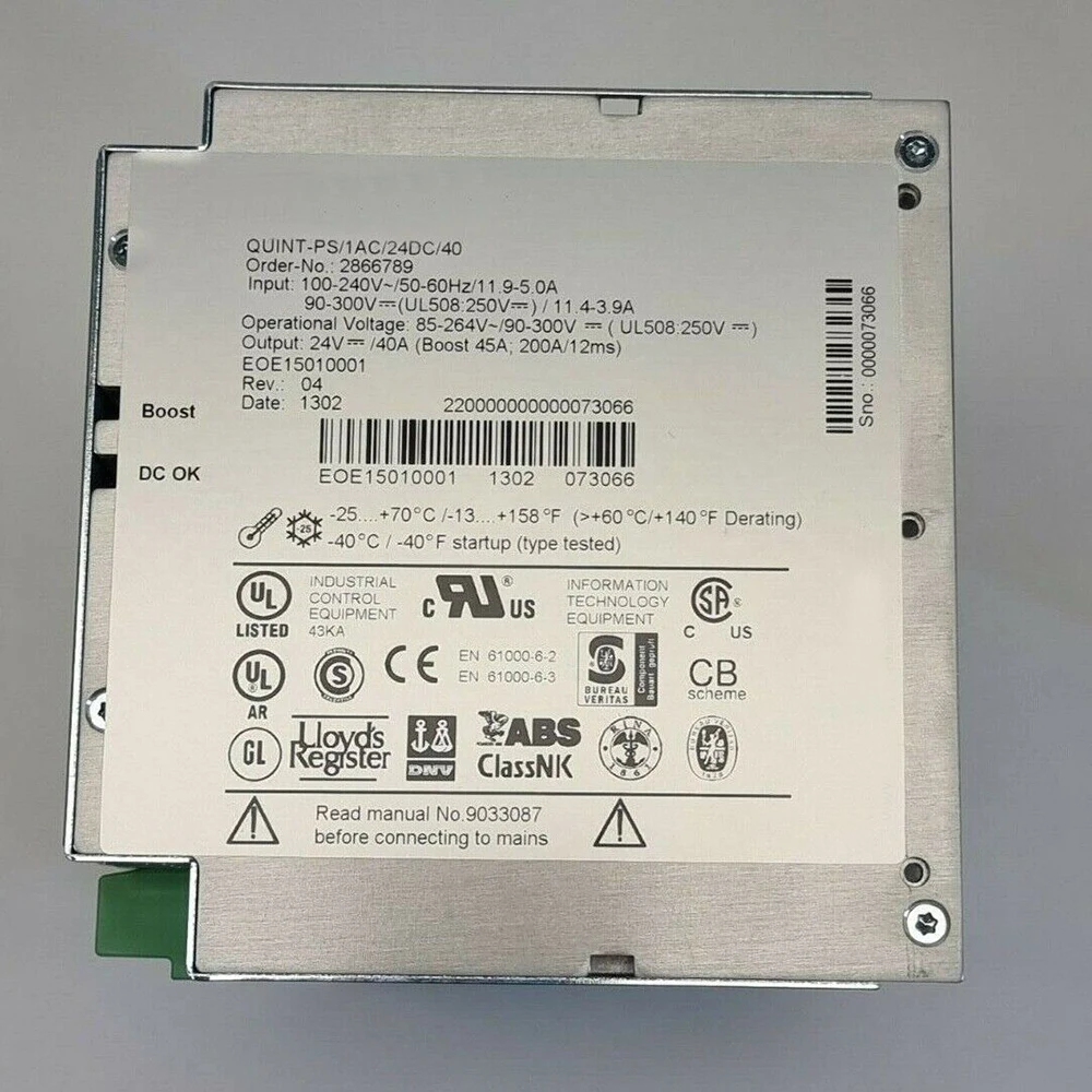 Imagem -03 - para Phoenix Quint-ps 1ac 24dc 40 24v 40a 2866789 Fonte de Alimentação Comutada em Trilho de Alta Qualidade Totalmente Testada Envio Rápido