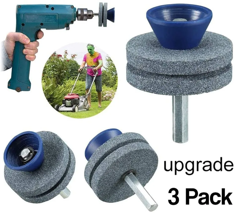 

Lawn Mower Blade Sharpener, 3Pcs Blade Sharpener Drill Attachment for Any Power Drill Hand Drill Double-Layer Drill Attachment