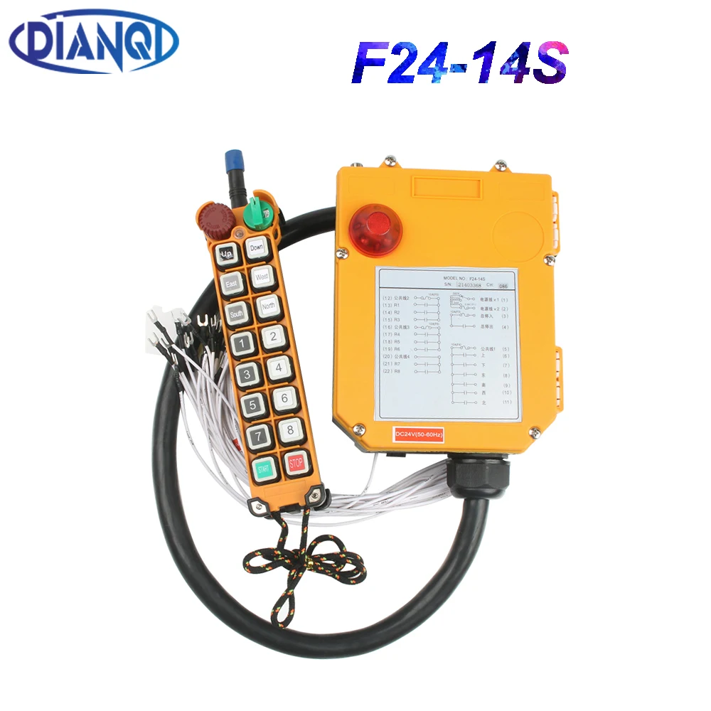 F24-14S Single speed crane driving crane industrial wireless remote control industrial 24V 36V 48V 220V 380V With emergency stop