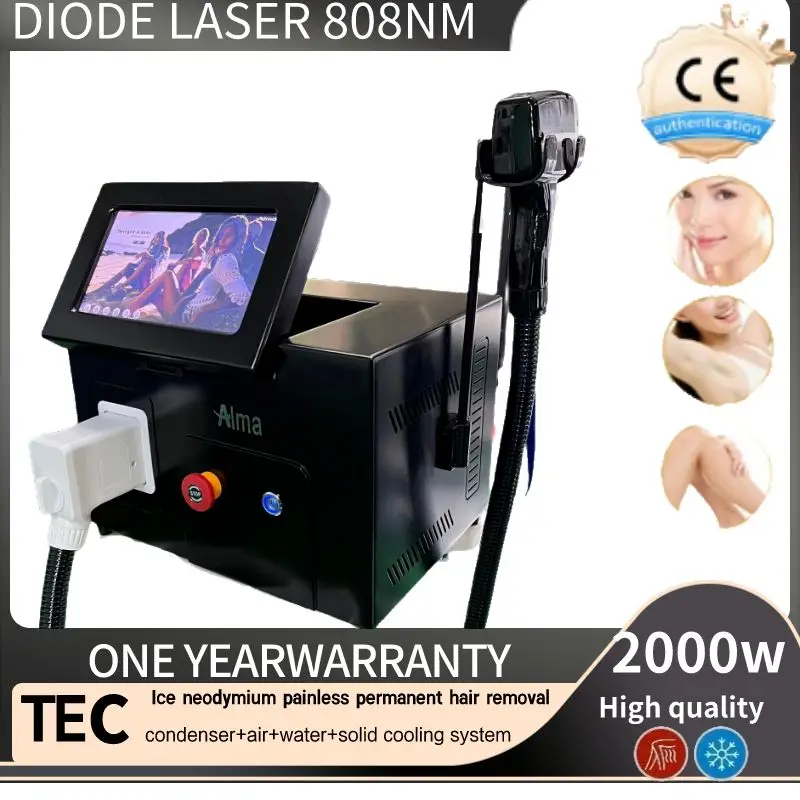 Máquina permanente profissional da remoção do cabelo, depilador do L-aser para o salão de beleza e L-laser do diodo, 755, 808, 1064nm, 3 Wavelength