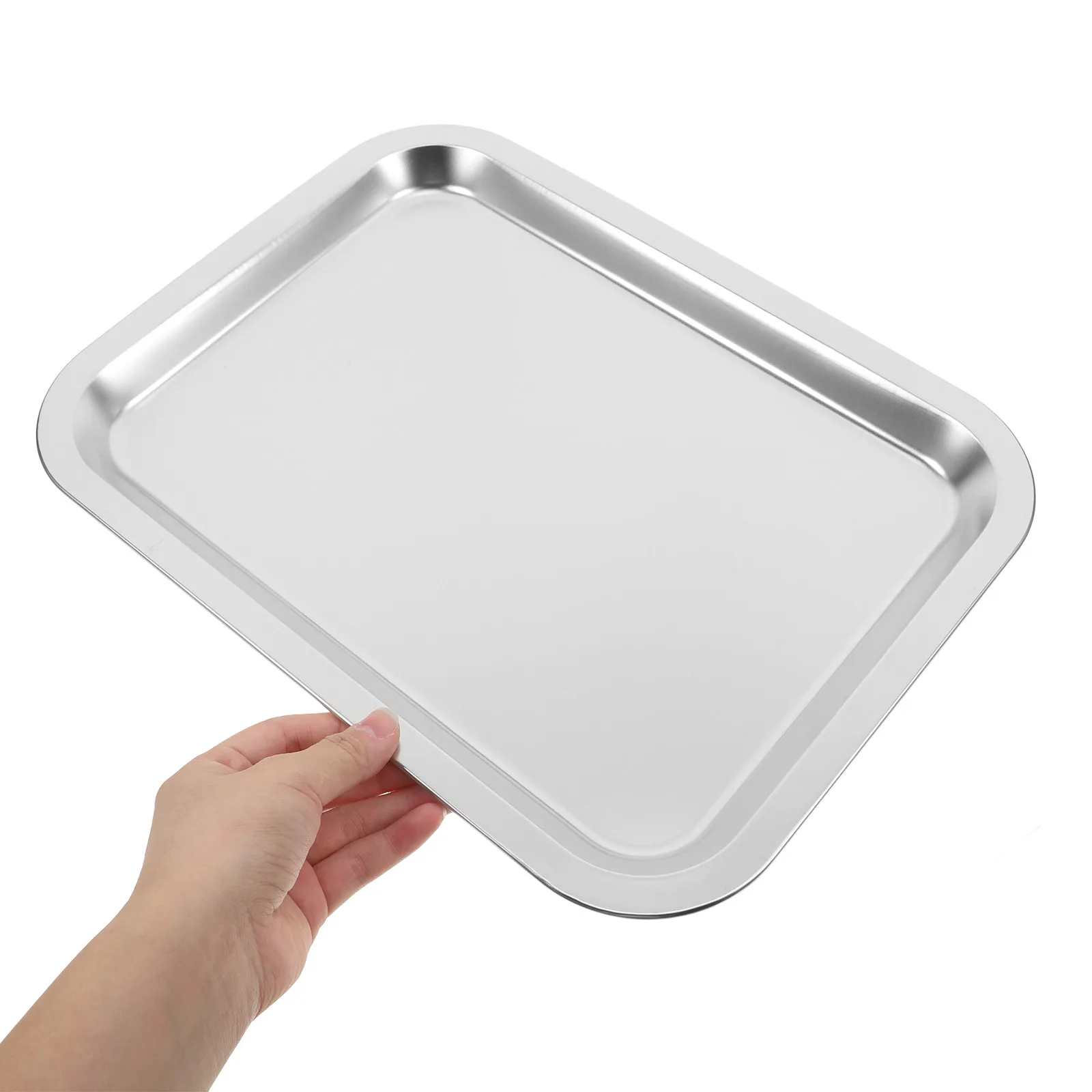 304 Stainless Steel Rectangular Tray Heavy Duty Flat Baking Pan Roasting Plate Bbq Food Tray Camping Kitchen Serving Dish