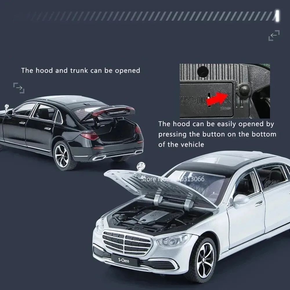 1:24スケール S400L GLS600 合金製カーモデル おもちゃ ホイールプルバック式車両モデル サウンドライト付きおもちゃ車 男の子向け フェスティバルギフト