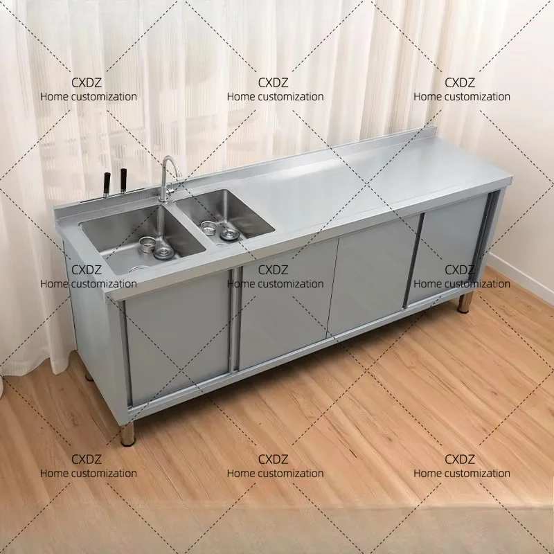 XX stainless steel pool console integrated storage vegetable basin stove cabinet household