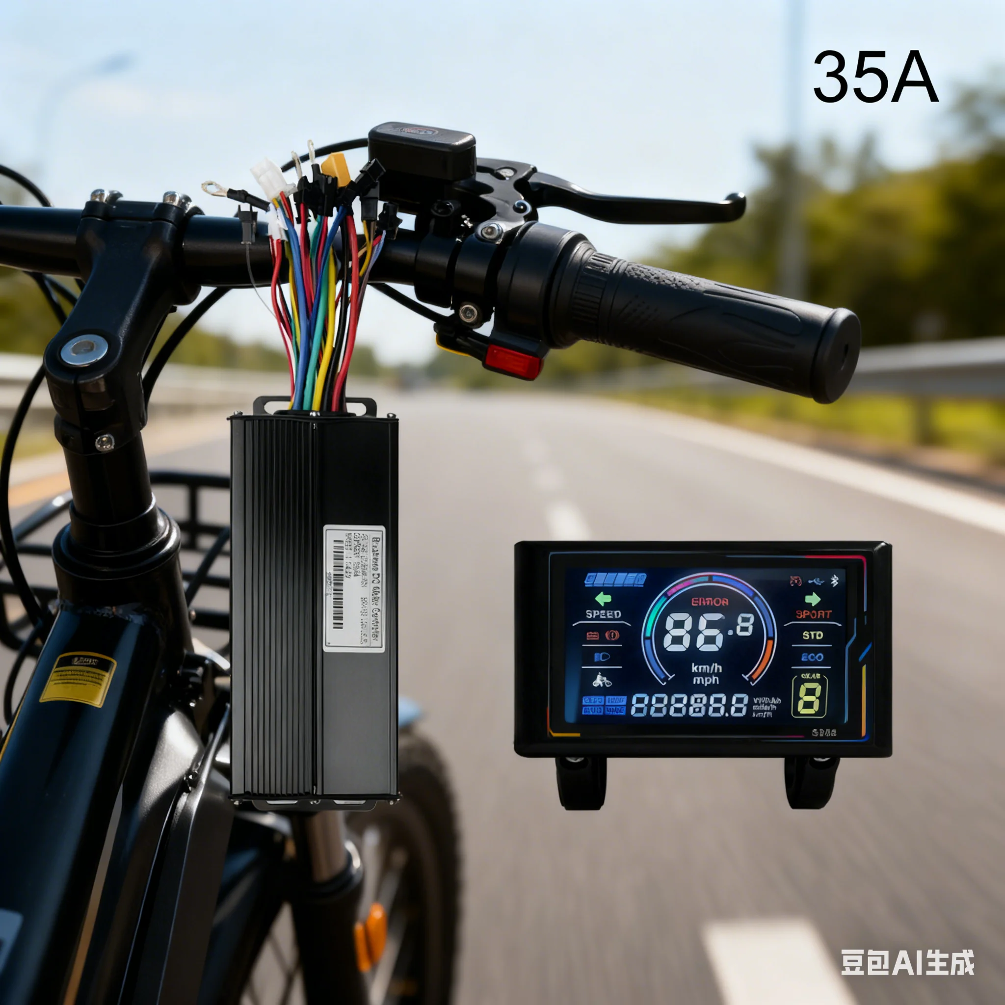 

Electric Bocycle Controller Instrument Kits 20A 35A Sine Wave Three-Mode Controller S966 Color Display Screen For E-bike Parts