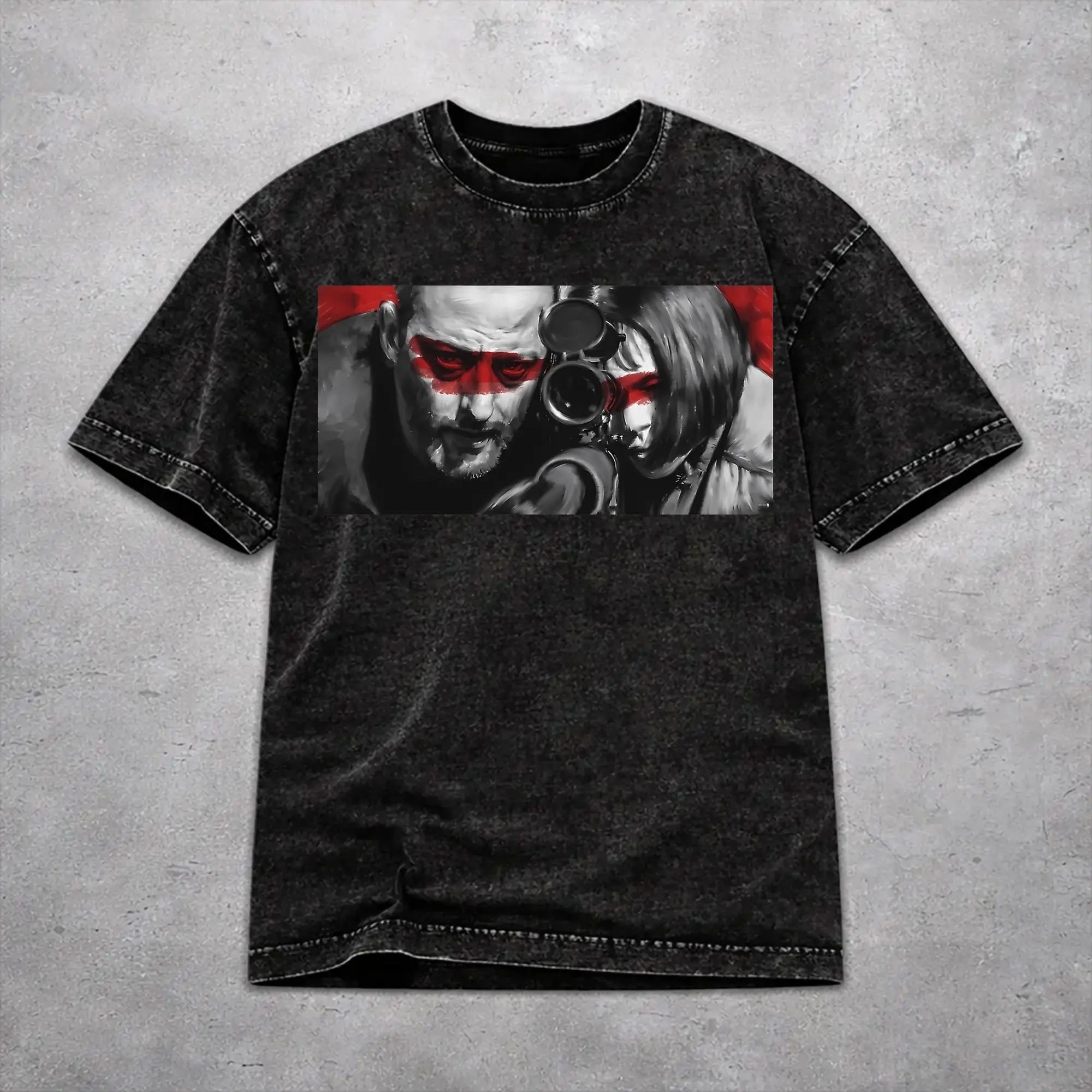 Fashion Women Men Leons Movie The Professional Tee Shirt Oversize Washed  T Shirts Clothing