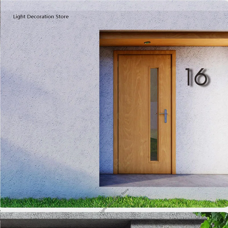 20cm/8inch Floating House Number Black Relief Numbers Address Sign #0-9 Letters Big Modern Door Plates Home Outdoor Numeros