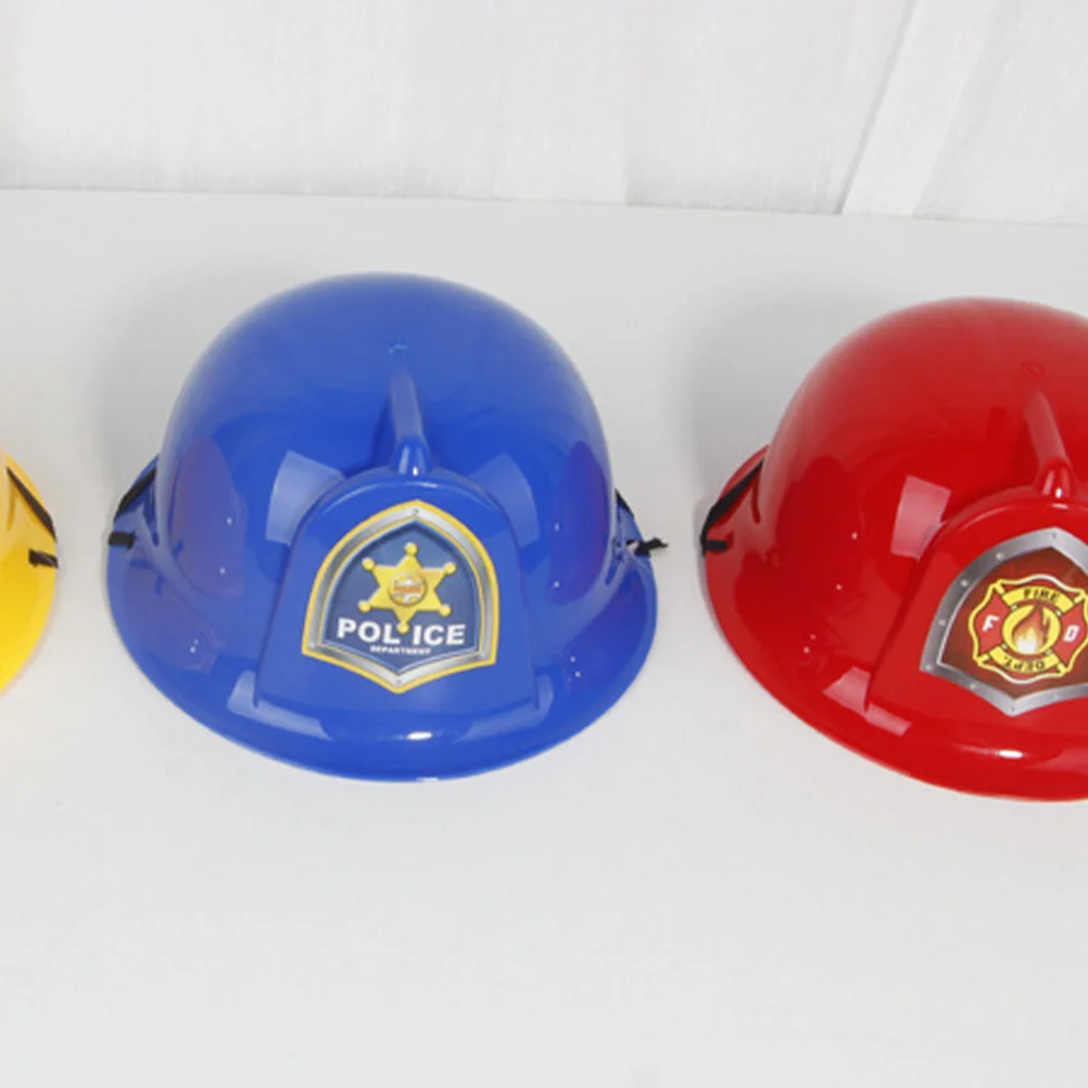 2 pezzi per bambini cappello da costruzione simulazione giocattolo di sicurezza cappelli di gioco di ruolo blu uomo