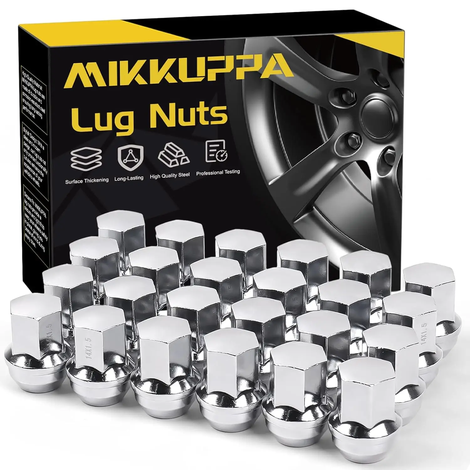 MIKKUPPA 24pcs M14x1.5 Lug Nuts - Replacement for 2018-2022 Chevy Traverse, 2011-2017 Dodge Durango, 2014-2022 Chevy Silverado