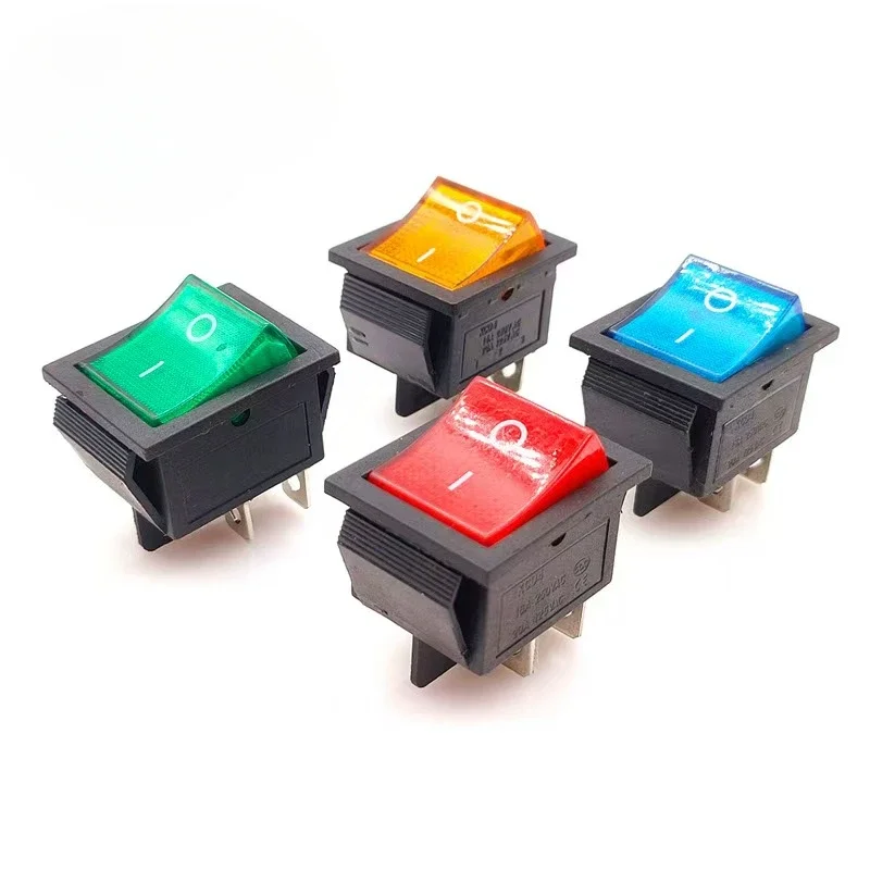 1PCS Latching Rocker Switch Power Switch I/O 4 Pins with Light 16A 250VAC 20A 125VAC KCD4