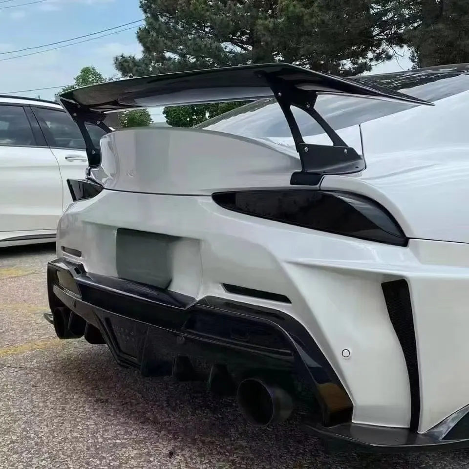 Compatible A90/A91 MK5 Models 2019-2025. Carbon Fiber GT Style Wing Shaped Rear Trunk Spoiler Glue Tape Screws