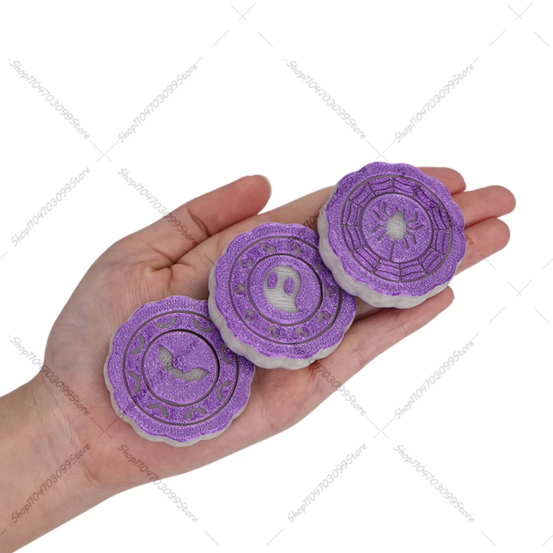 Fidget Spinner de Halloween con estampado 3D, bola giratoria de juguete, giroscopio Universal en forma de O, rotación infinita por gravedad, descompresión