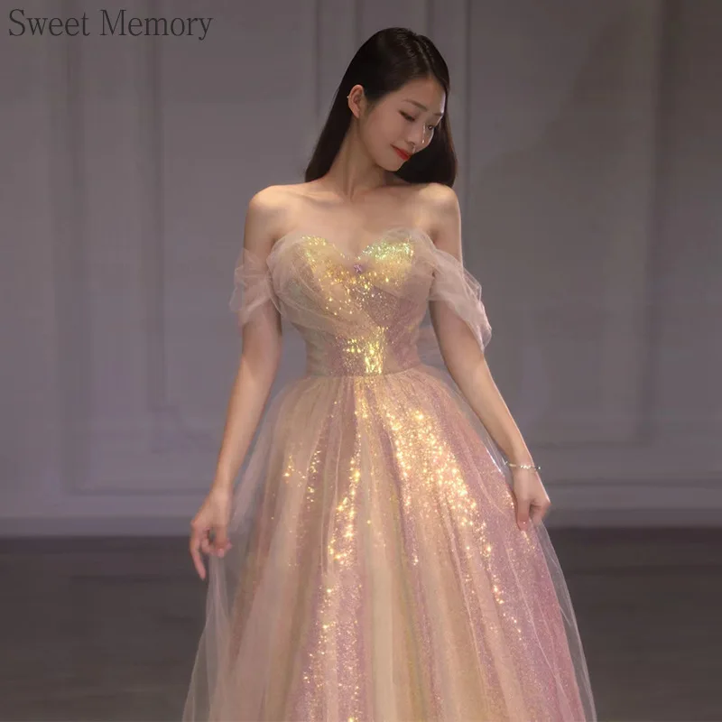 J132U42 Customized Luxury Gradient Banquet Evening Dress Long Lace Backless Ball Gown For Women Wedding Party Dresses