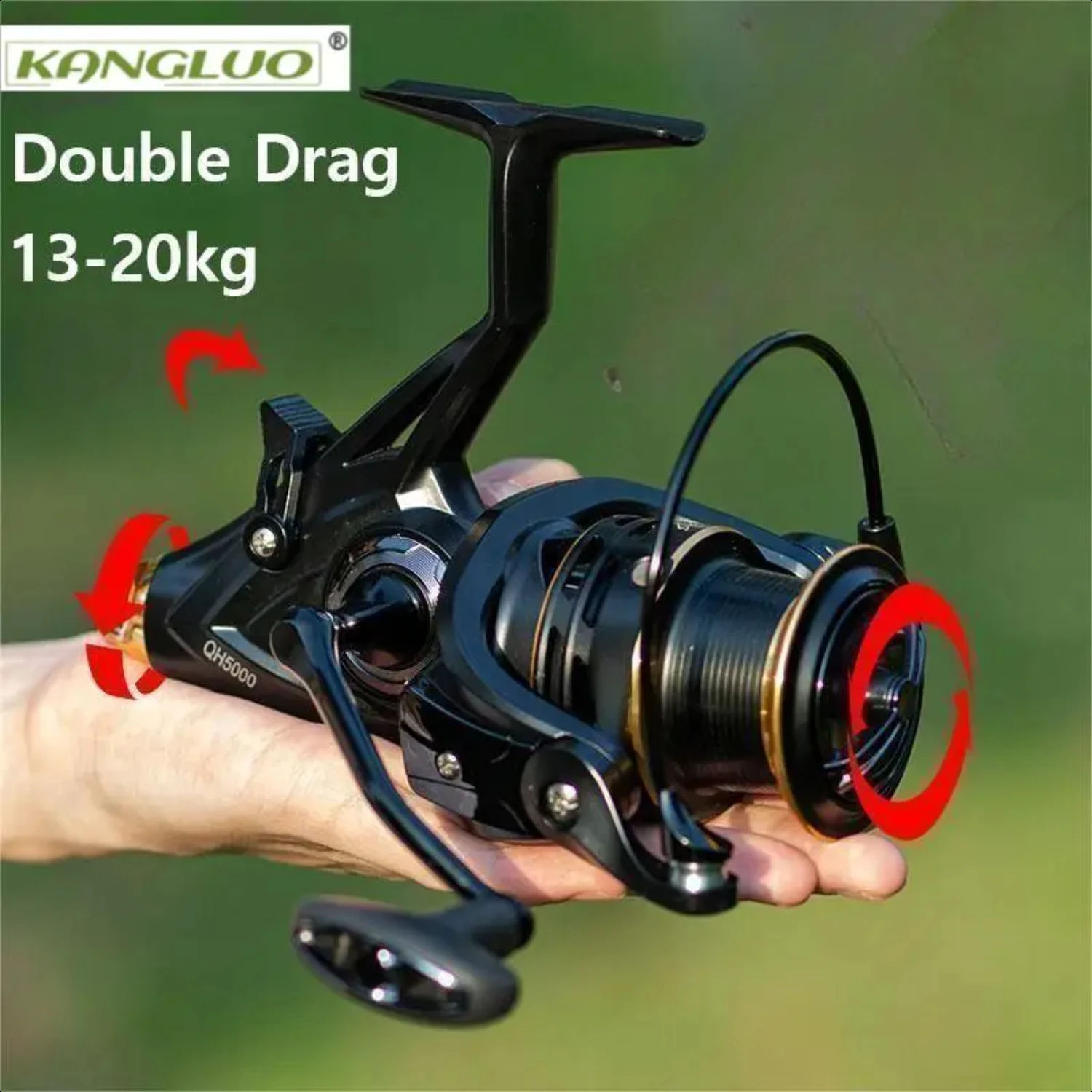 

Carp Fishing Reel Spinning Reel QH4000-6000 Strong Double Drag 20kg Carretilha Pesca Sea Reel Fishing