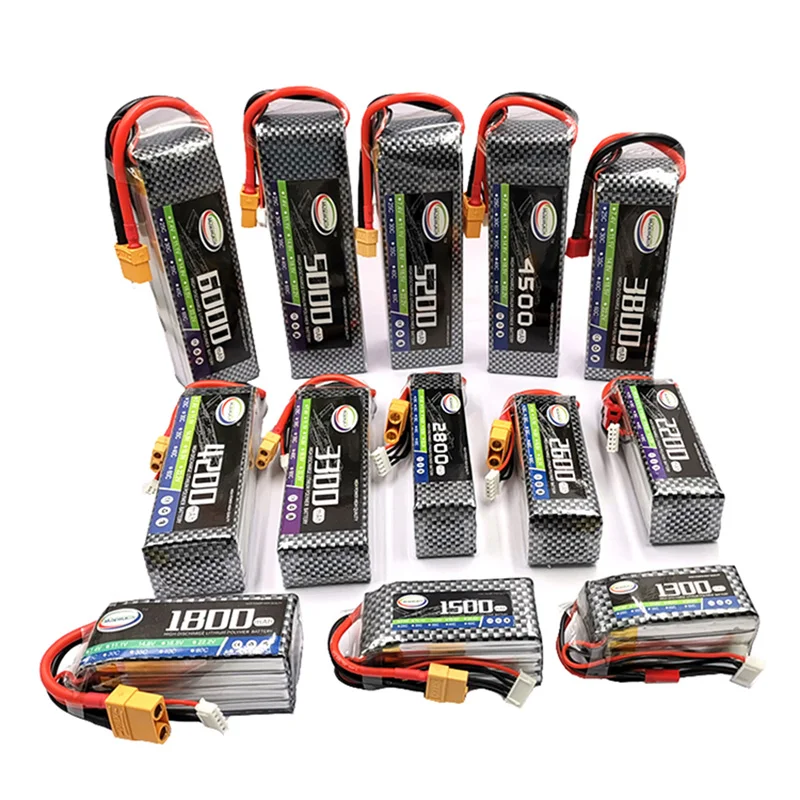 3S 11.1V Lipo Battery 30C 40C 60C 1300 1500 2200 5200 6000mAh Lipo Batteries for RC Toys Airplane Drone Boat Aircraft Car