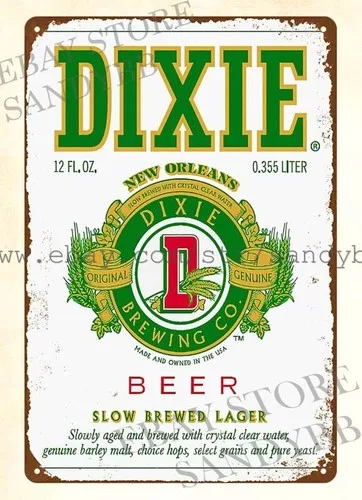 DIXIE BEER Metall-Blechschild, Sammlerideen für das Studentenzimmer