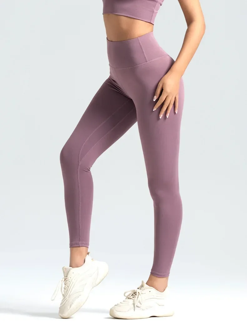 Neun-Punkt-Hose für Damen, Leggings, hohe Taille, einfarbig, Yoga-Sporthose, hochelastische Leggings, Laufen, Fitnesshose, 3XL – Detail 15
