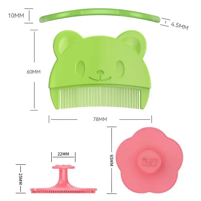 Silicone Baby Bathing Brush, Pente Shampoo Infantil, Soft Fetal Head, Fat Care, Massageador de cabeça, Suprimentos de limpeza de cabelo recém-nascido