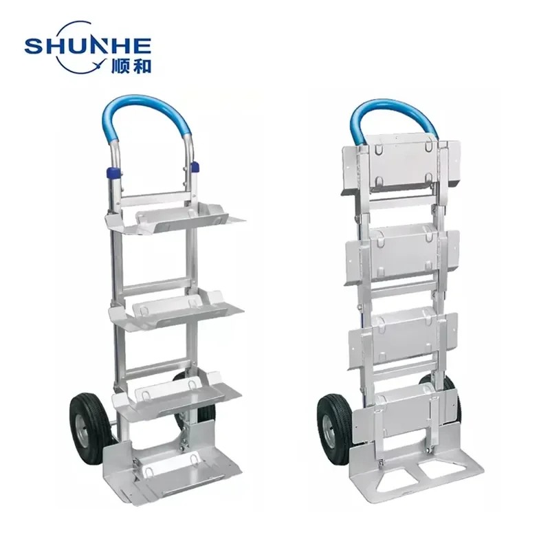 Hot Selling Shunhe Brand Industrial Folding Aluminium Hand Truck Model FW-82A with 200KG Capacity OEM Customizable TPR Wheels