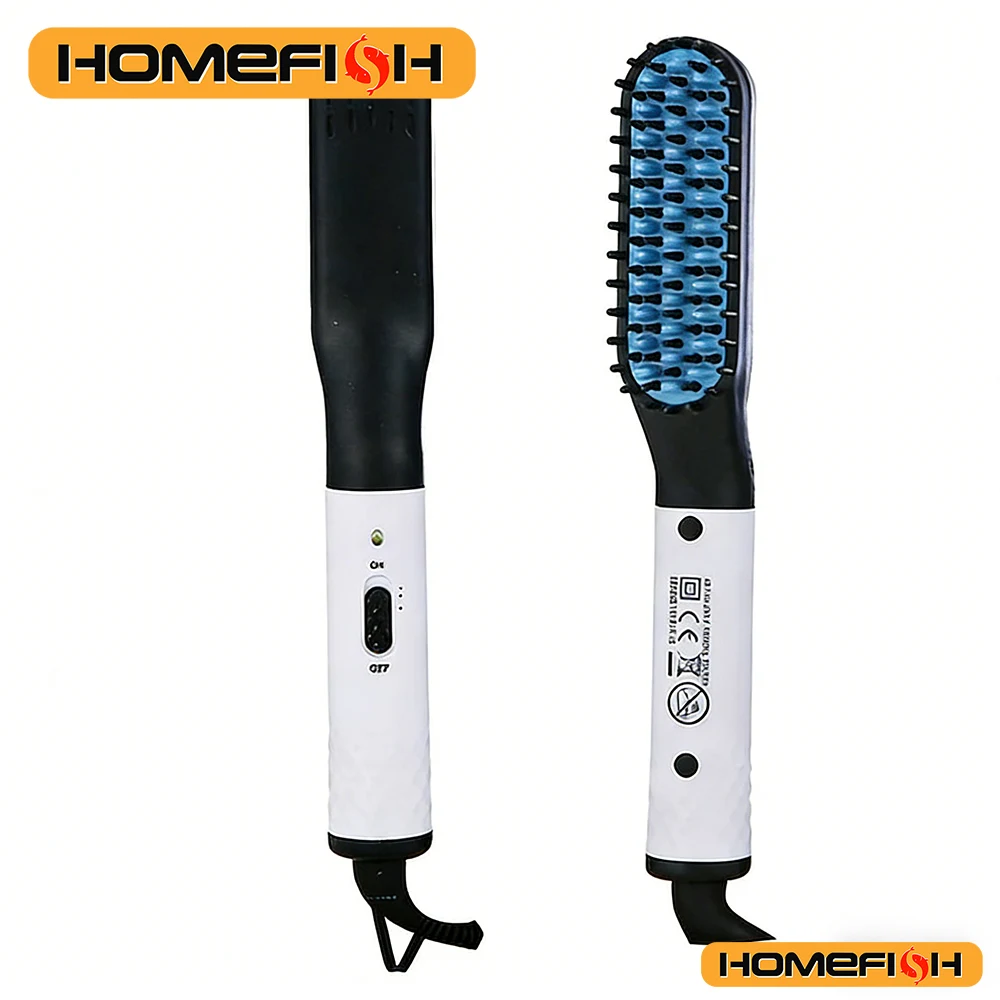 Electric hair straightening comb suitable for both men and women. Negative ion heating comb.