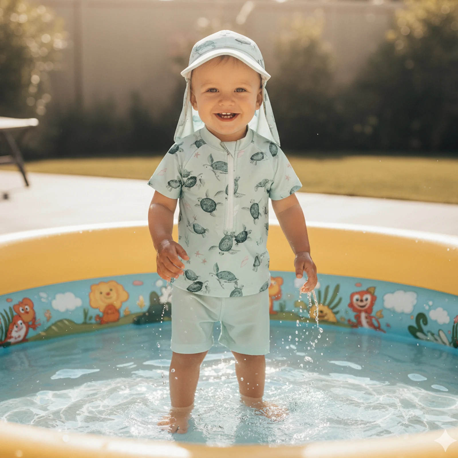 Toddler Boys Rash Guard Swimsuit 3Pcs Set Short Sleeve Dinosaur Print Tops Shorts Hat Swimwear Three Piece Sets