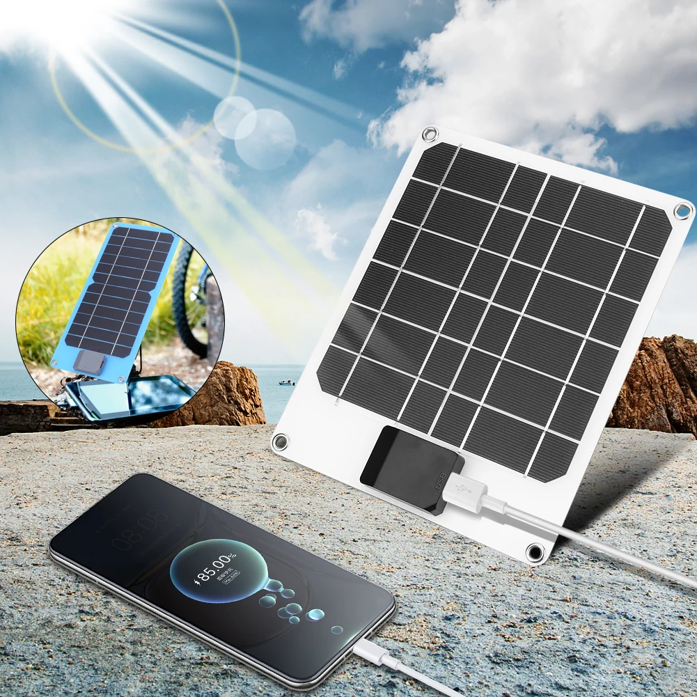 20W/25W Solar Panel 5V Solar Plate USB Fast Charging Panel Kit Waterproof Outdoor Hiking Travel Phone Charger Emergency Charging