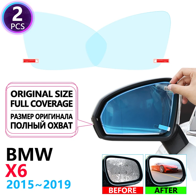 

Для BMW X6 F16 MK2 2th 2Gen 2rd 2015 ~ 2019 2016 2017 полное покрытие противотуманная пленка зеркало заднего вида автомобильная наклейка непромокаемая водонепроницаемая