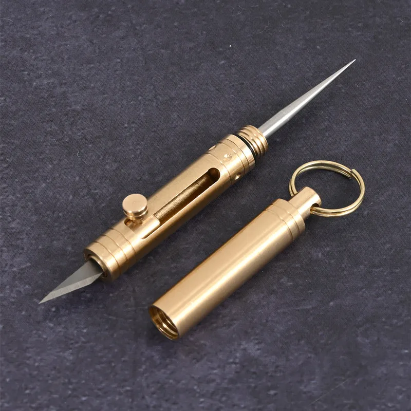 Brass Knife Toothpick One Key Chain Portable Gun Bolt Knife Tooth Cleaning Tool Fruit Toothpick Dismantling Delivery Knife