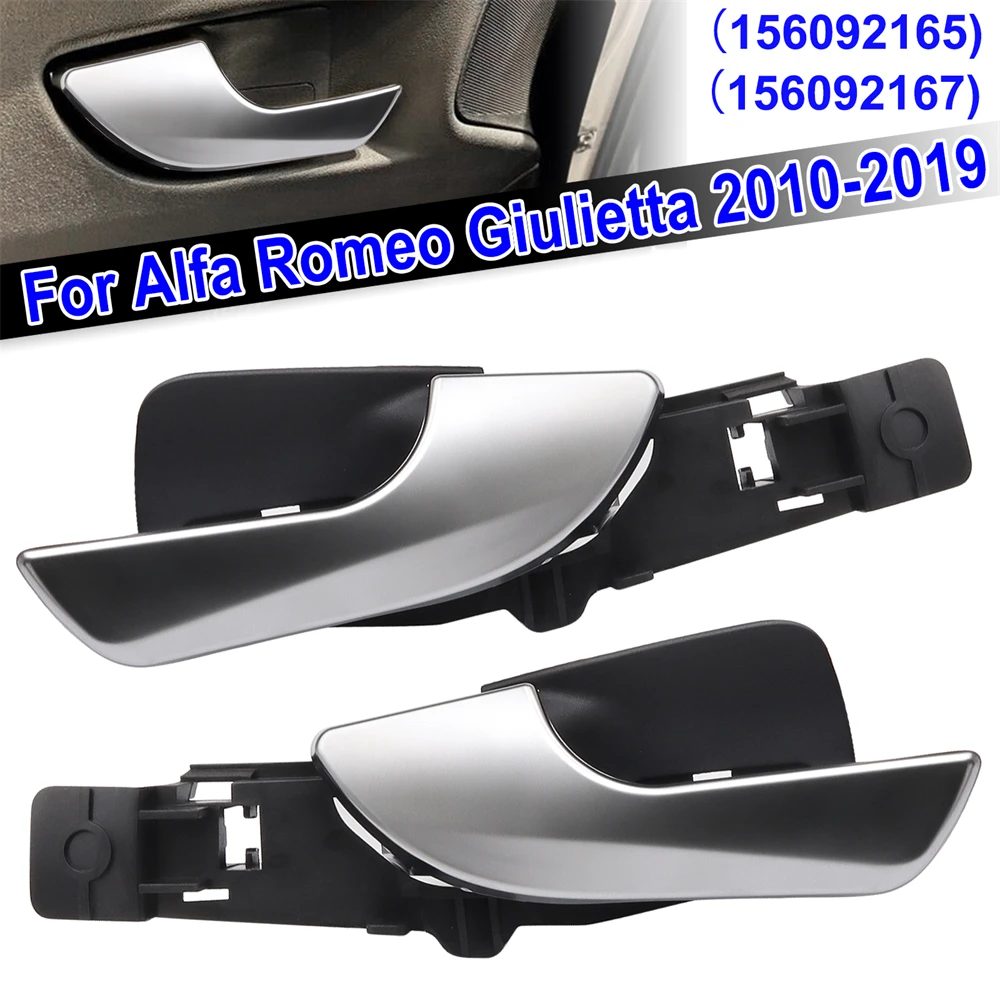 

Front Left Right Car Interior Door Handle For Alfa Giulietta 2010 - 2019 Internal Handle Chrome Silver 156092167 156092165