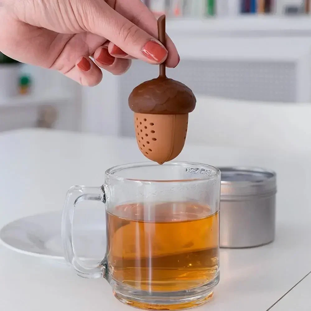 1PC Acorn Shape Tea Infuser Silicone Tea Bag Strainer Creative Tea Filter Kitchen Accessories Gadget