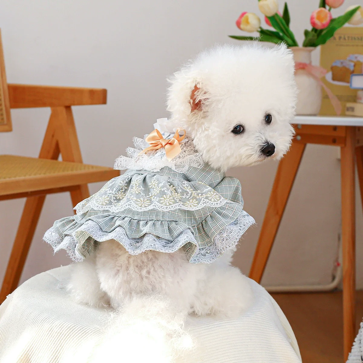 New Arrival Pet Dog Clothes Summer Thin Princess Dress for Small Dogs Teddy Poodle Cats Universal Cute Lace Ruffle Pet Apparel