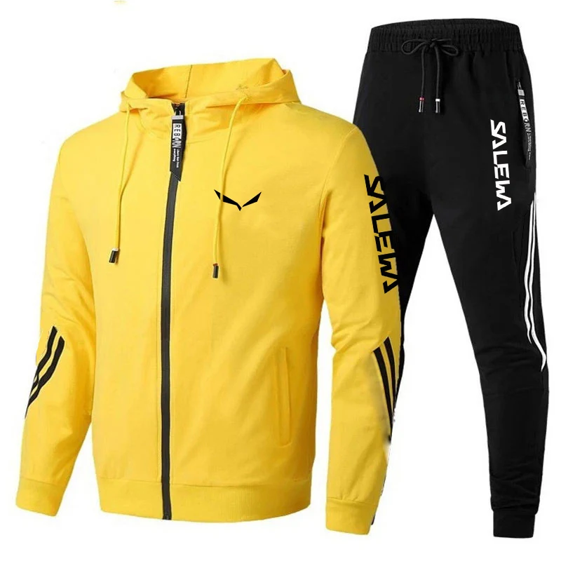 2024 Spring Autumn New Men\'s Tracksuit Set Men Zipper Jacket+Pants 2-piece Fashion Casual Jogging Fitness Sportswear Suit S-3XL