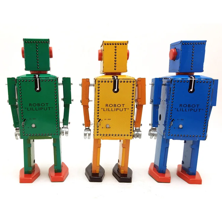 MS397 Mały robot ze stalowymi zębami Kolekcje dla dorosłych Kreatywne prezenty Rekwizyty fotograficzne Rzemiosło blaszane