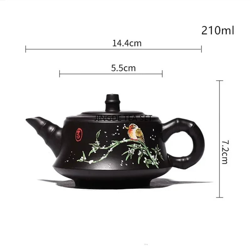 NLSLASI Chinese 210ml Yixing Purple Clay TeaPot Handmade Teapot  Beauty Kettle Raw Ore Teaware TeaSet Customized Gifts Authentic