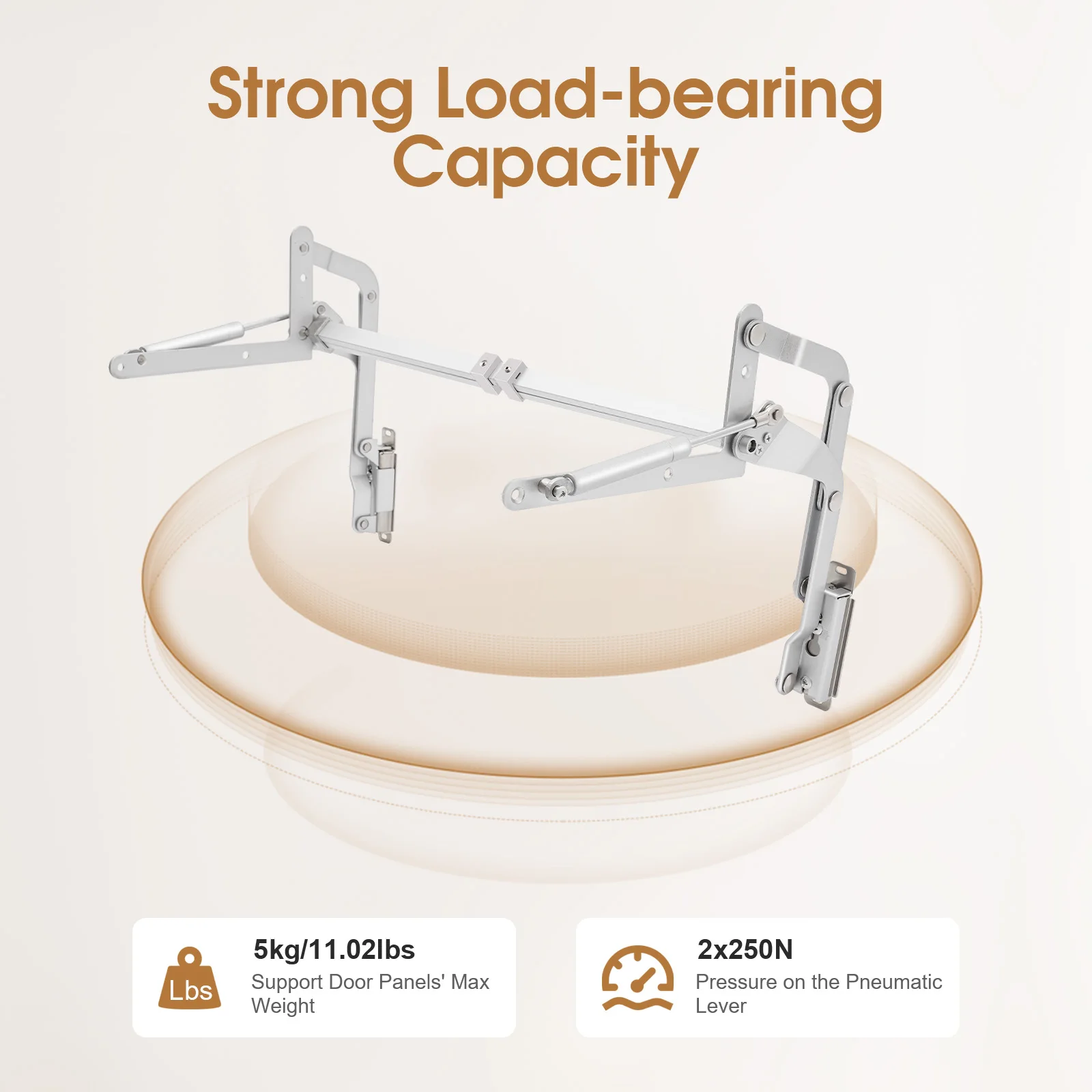 خزانة حتى البقاء مجموعة رفع الباب عالية القوة توفير العمالة 2x250N رفع الباب للخزائن حصير الحصير خزائن التلفزيون مقلوبة