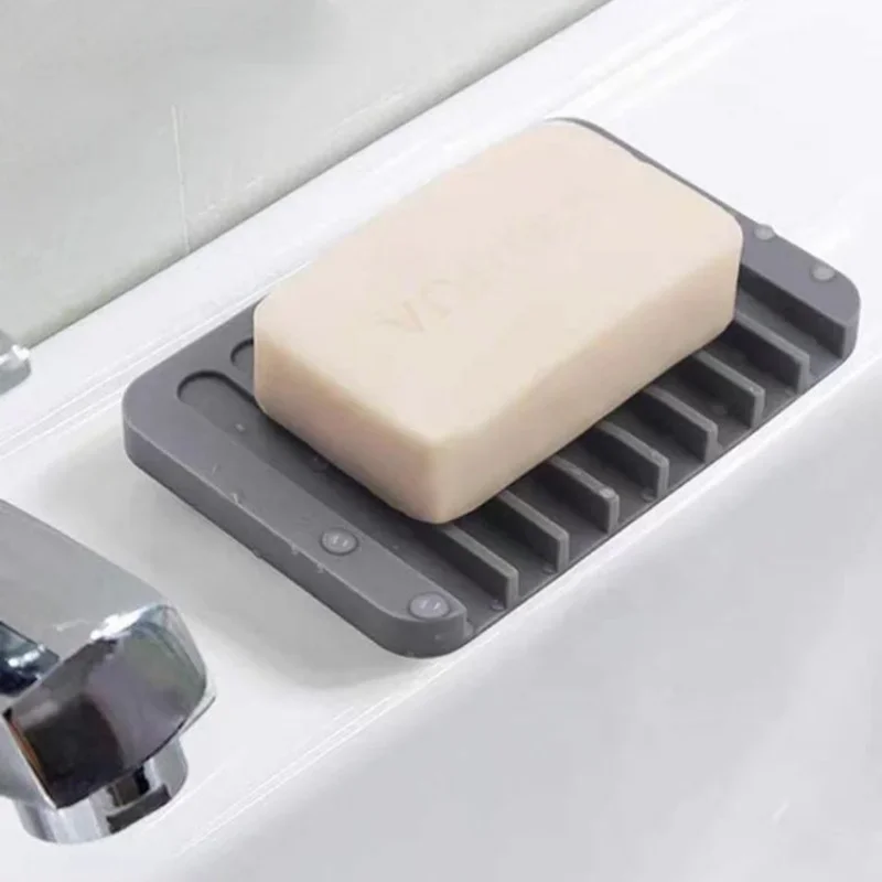 Self Draining Soap Holder Silicone Soap Dish Soap Saver for Shower Bathroom Kitchen Sponges Keep Soap Bars Dry Clean image 2