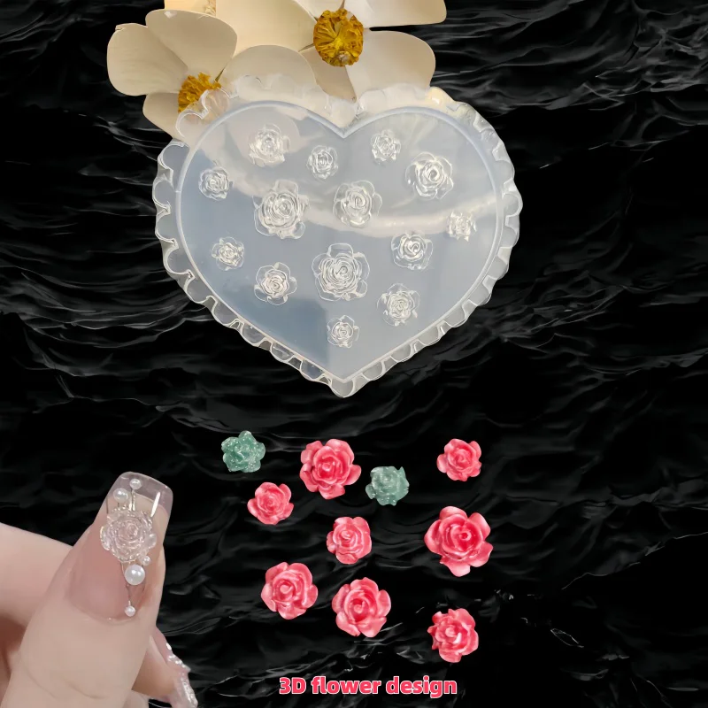 Molde de uñas de silicona transparente 3D, lindo conejo, flor, mariposa, Gel de gota, Gel de cristal, uso de arcilla de Gel UV, decoración de uñas de fiesta de dulces