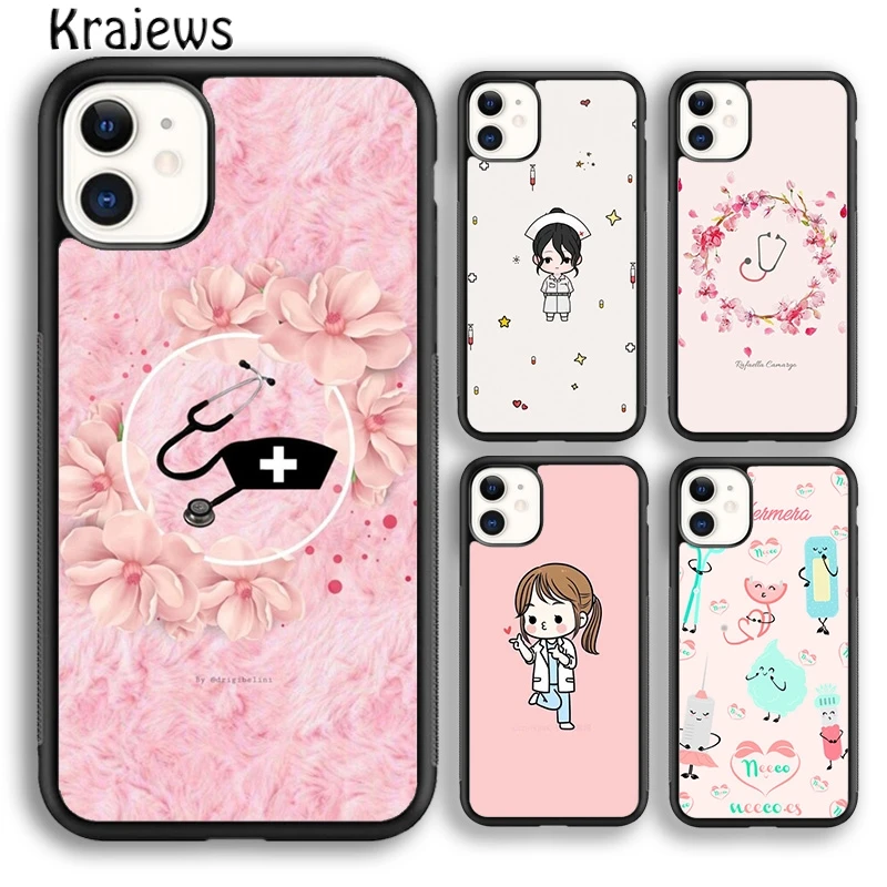 

Krajews Cute Nurse Girl Soft Phone Case Cover For iPhone 17 Air 16 15 14 plus 11 12 13 pro max coque Shell Fundas