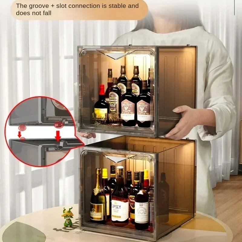 Compacte whisky- en drankdisplaystandaard voor de woonkamer, elegante flessenhouder, ruimtebesparende barplank, decoratieve wijnstandaard